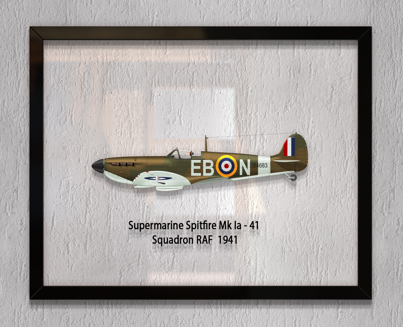 

Принт на стекле Artel «Самолет Supermarine Spitfire Mk. Ia 41 Эскадрилья 1941 год» 46 x 36см