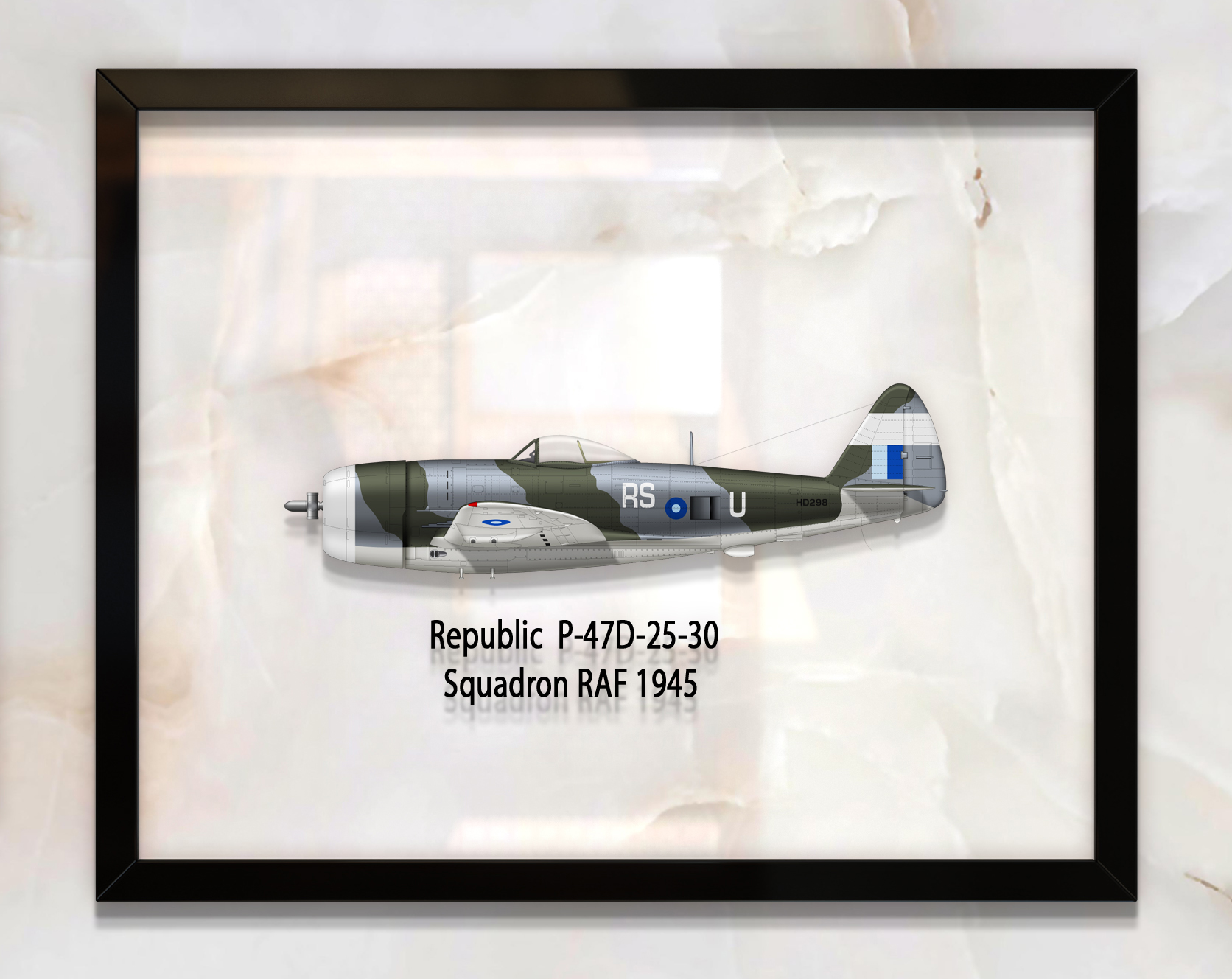 

Принт на стекле Artel «Истребитель-бомбардировщик Republic P-47D Thunderbolt 30 Эскадрилья 1945 год» 61 x 46см