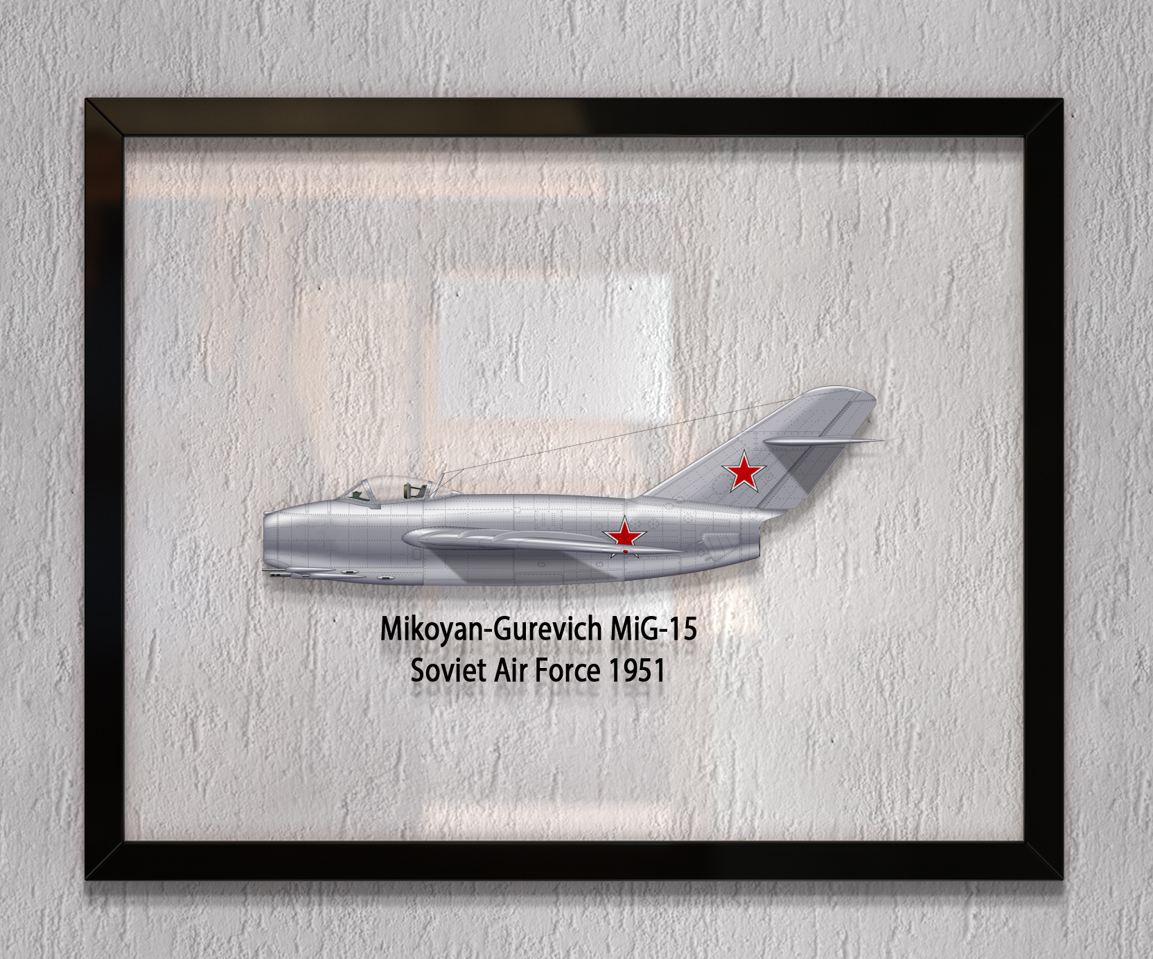 

Принт на стекле Artel «Самолет МиГ-15 Бис 1953 года» 36 x 28см