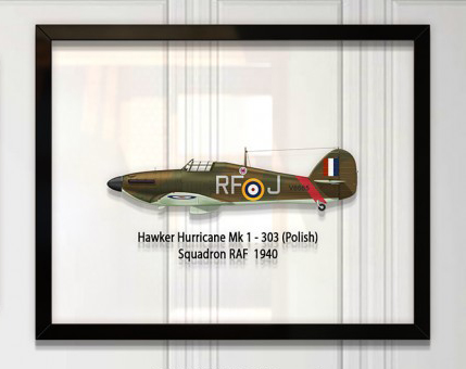 

Принт на стекле Artel «Самолет Hawker Hurricane Mk 1 303 Польская Эскадрилья 1940 год» 46 x 36см