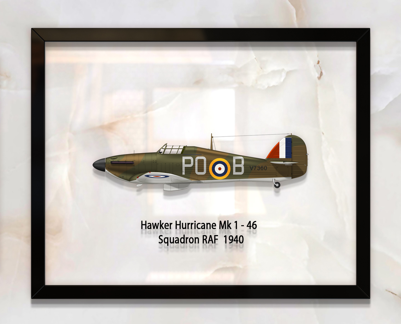 

Принт на стекле Artel «Истребитель Hawker Hurricane Mk 1 46 Эскадрилья 1940 год» 46 x 36см