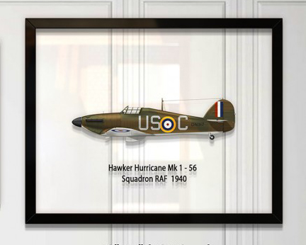 

Принт на стекле Artel «Истребитель Hawker Hurricane Mk 1 56 Эскадрилья 1940 год» 36 x 28см