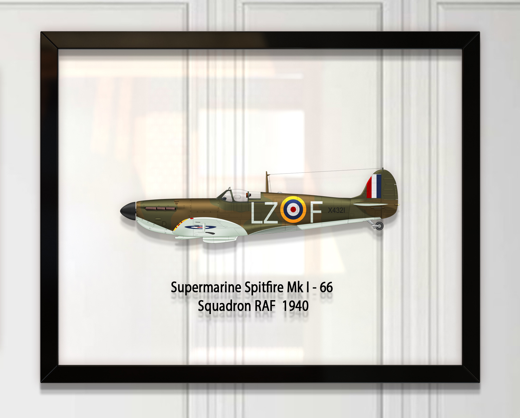

Принт на стекле Artel «Самолет Supermarine Spitfire Mk. I 66 Эскадрилья 1940 год» 36 x 28см