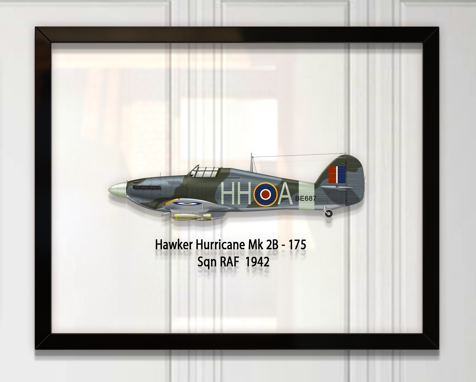 

Принт на стекле Artel «Истребитель Hawker Hurricane Mk 2B 175 Эскадрилья 1942 год» 61 x 46см