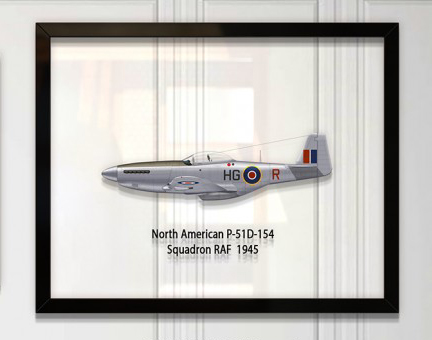 

Принт на стекле Artel «Истребитель North American P-51D Mustang 154 Эскадрилья 1945 год» 36 x 28см