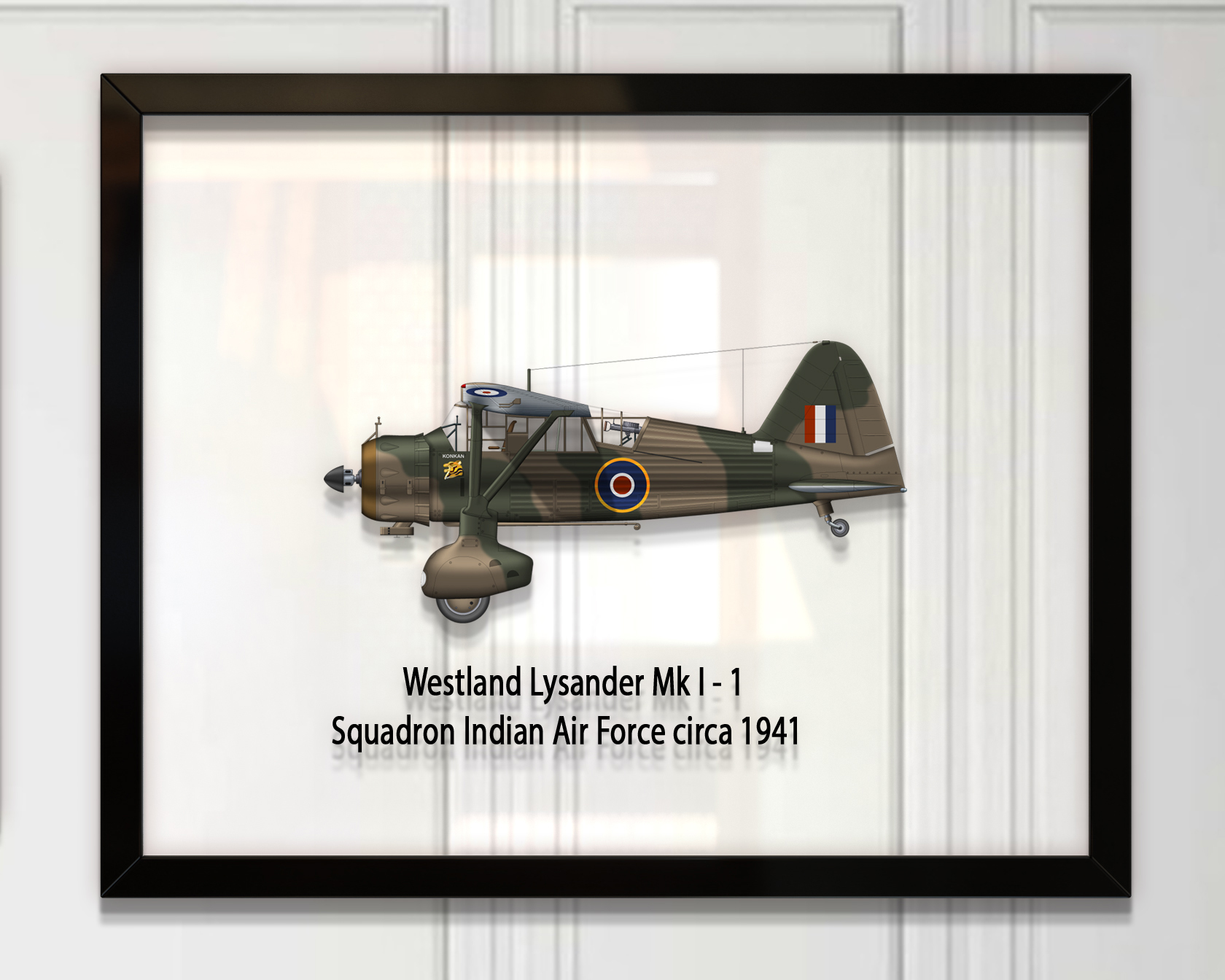 

Принт на стекле Artel «Самолет Westland Lysander Mk. I 1 Индийская Эскадрилья 1941 год» 36 x 28см