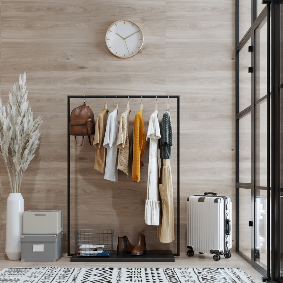 

Стойка для одежды Fenster Квадро 2D Чёрный 147×100×40
