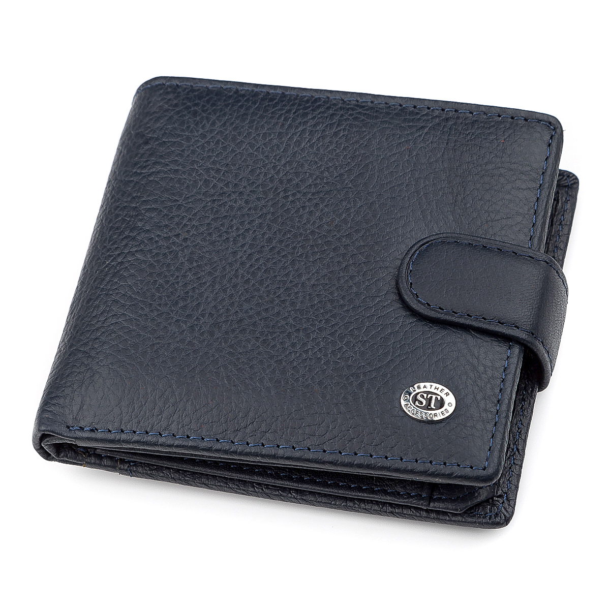 

Кожаный кошелек мужской ST Leather 12х10,5х3 см Синий