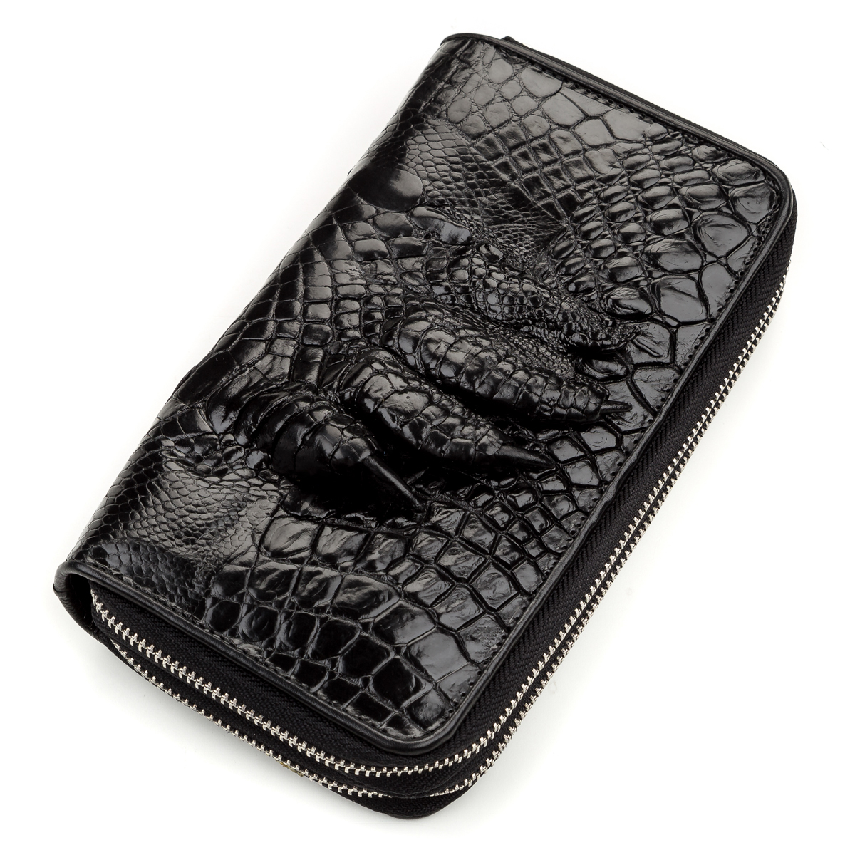 

Кожаный кошелек мужской CROCODILE LEATHER 20х11,5 см Черный