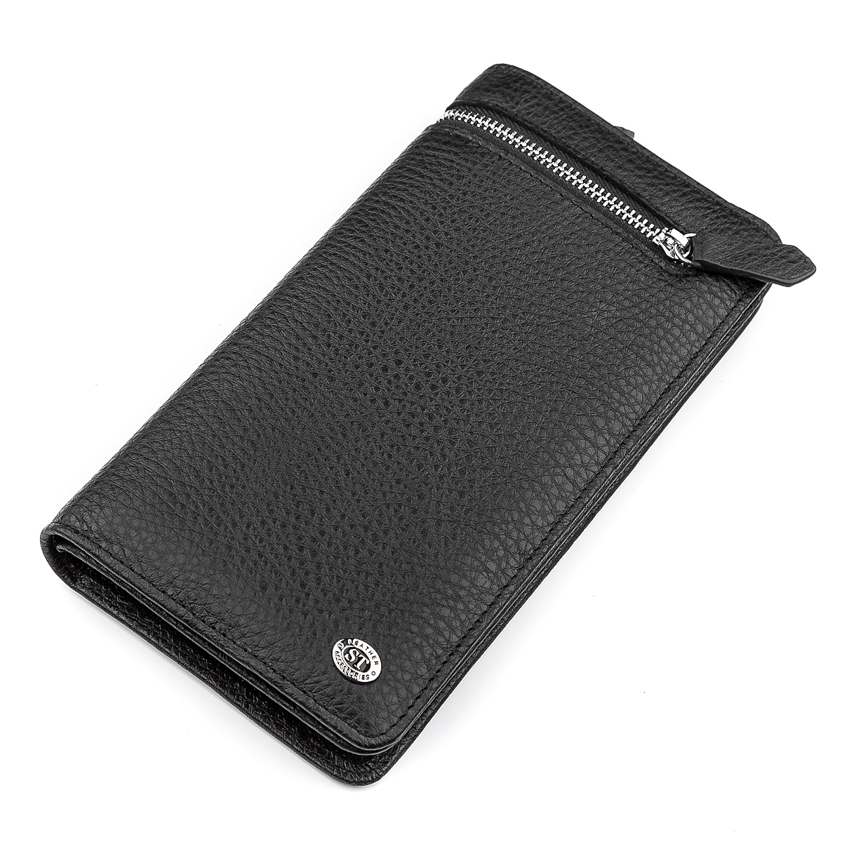 

Кожаный кошелек мужской ST Leather 10х20х3,5 см Черный