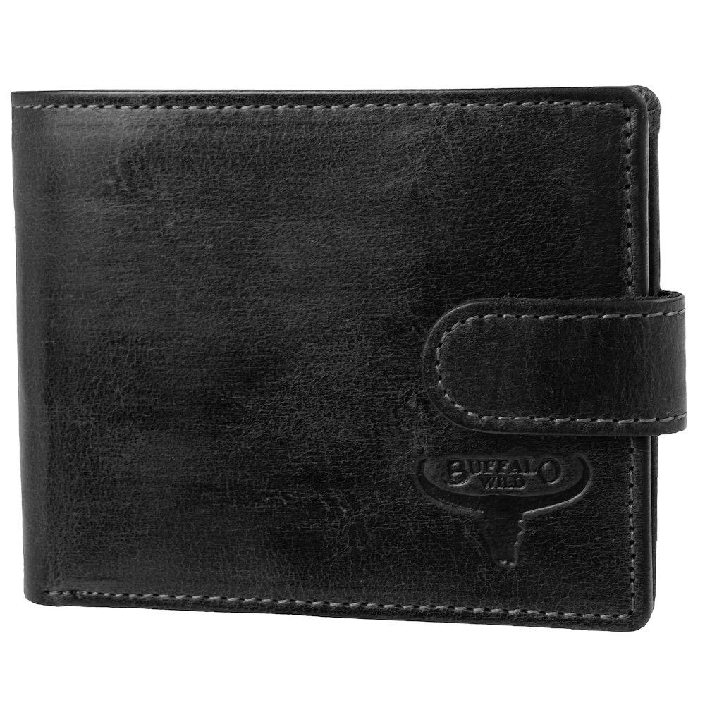 

Кожаное портмоне мужское Buffalo Wild 12х9х2,5 см Черный