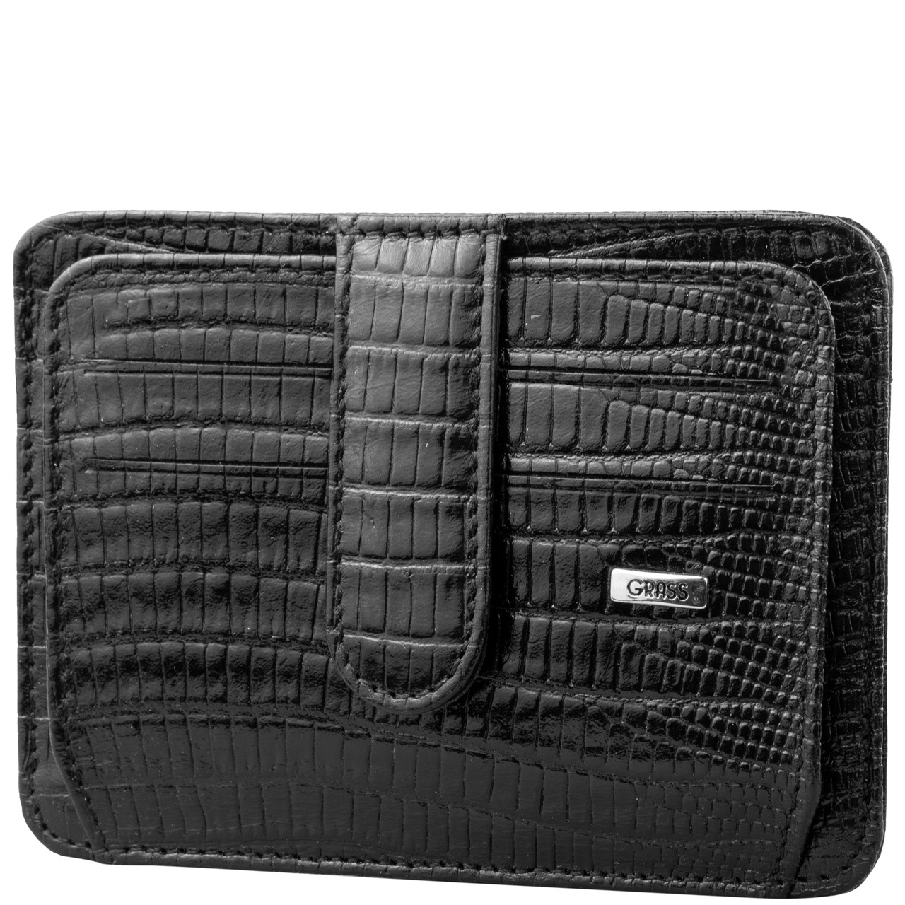 

Кожаная визитница мужская Grass 11х8,1х0,5 см Черный