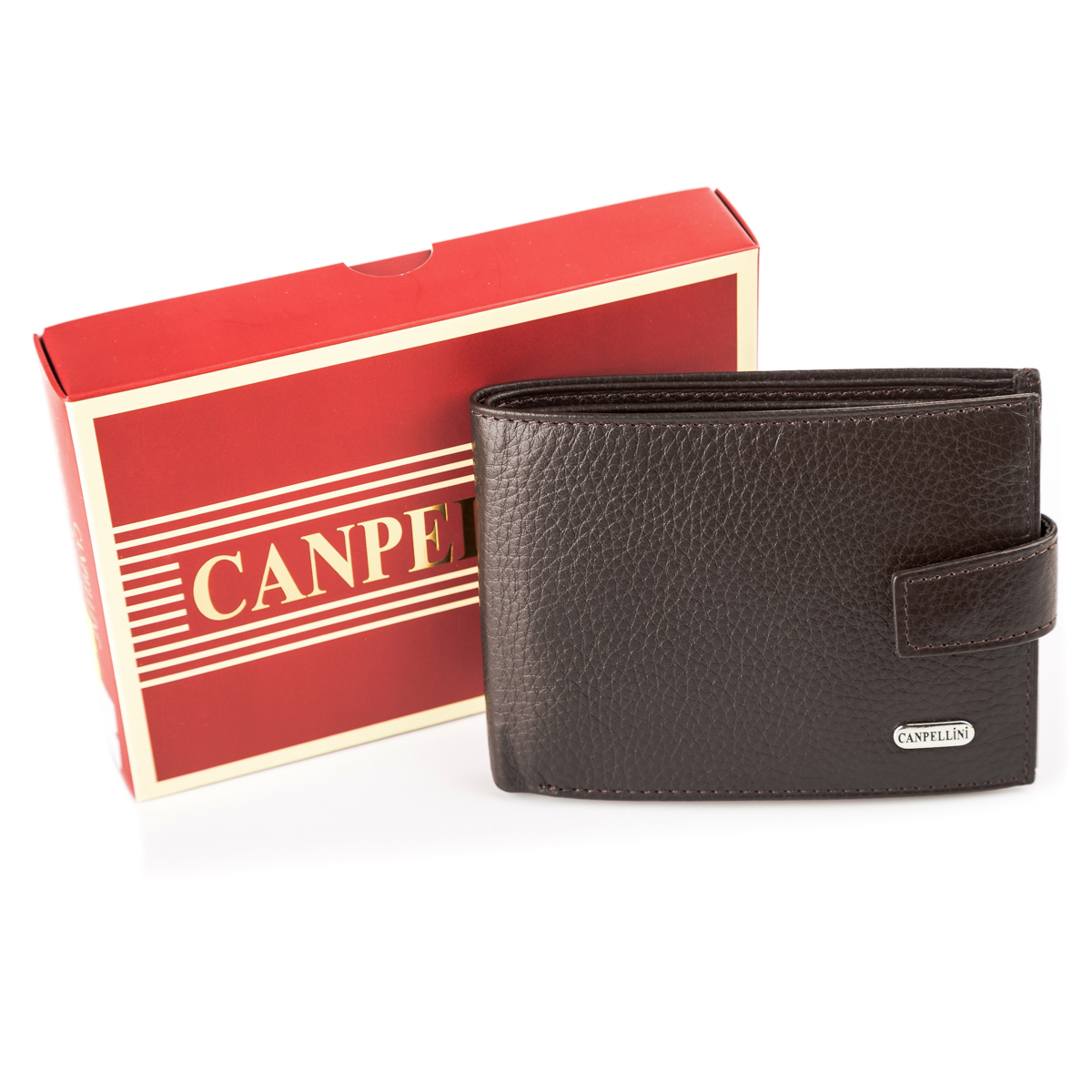 

Кожаный кошелек мужской Canpellini 12,5х10 см Коричневый