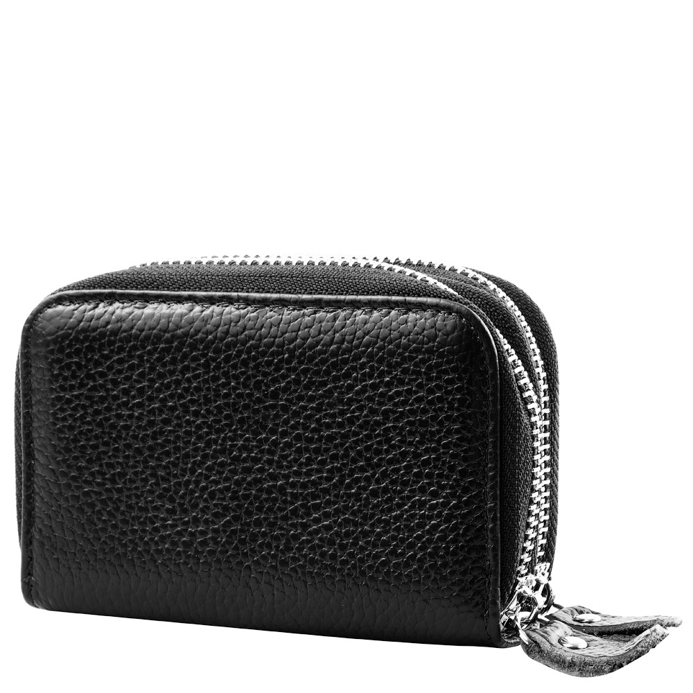 

Кожаный кошелек женский Amelie Galanti 10,5х6,5х3 см Черный