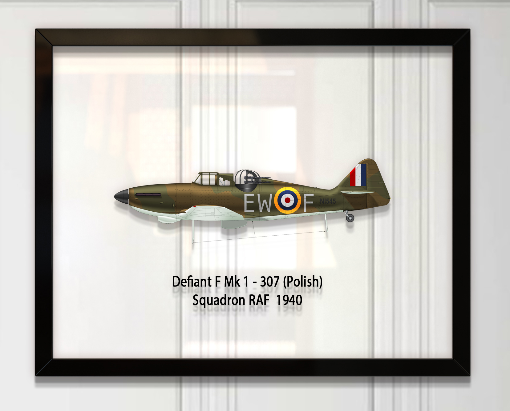 

Принт на стекле Artel «Истребитель Boulton Paul Defiant Mk 1 307 Польская Эскадрилья 1940 год» 46 x 36см