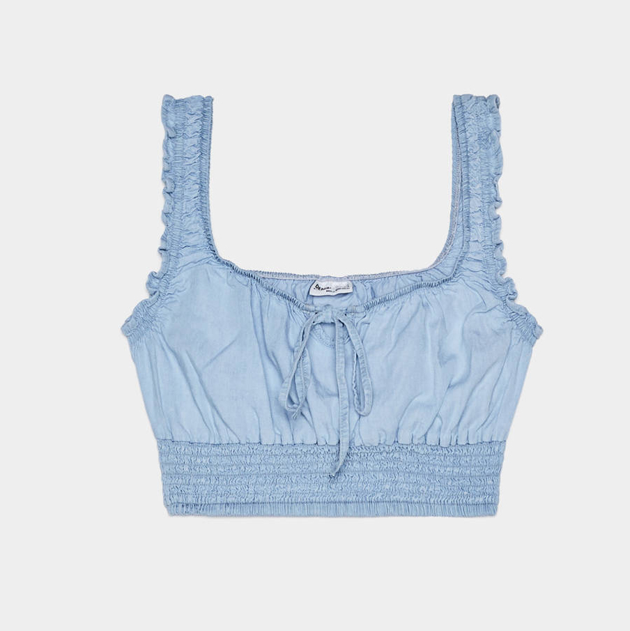 

Топ джинсовый Bershka 03246019433 M Голубой