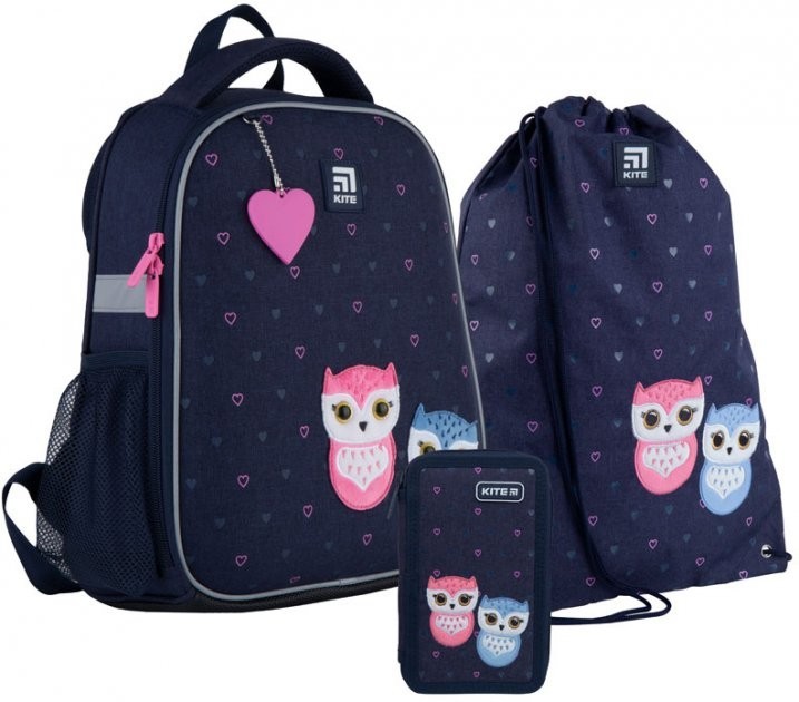 

Школьный набор Kite рюкзак + пенал + сумка для обуви Lovely owls SET_K21-555S-4