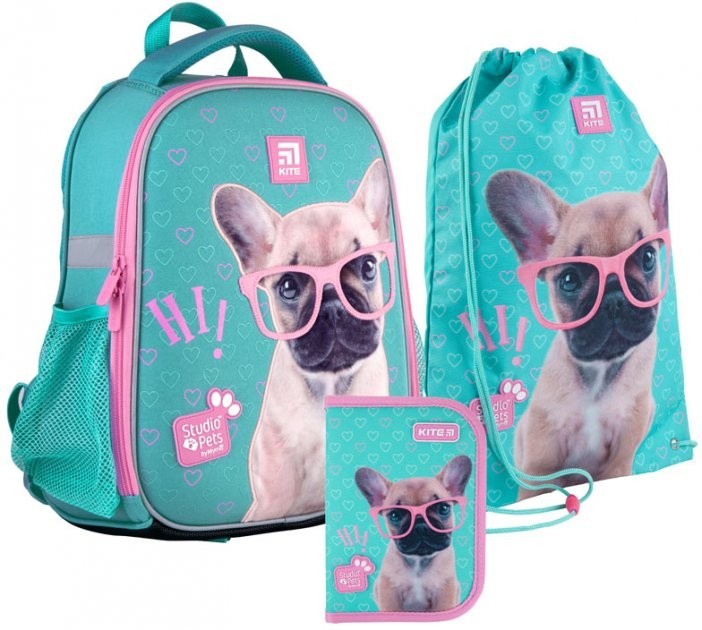 

Школьный набор Kite рюкзак + пенал + сумка для обуви Studio Pets SET_SP21-555S-1