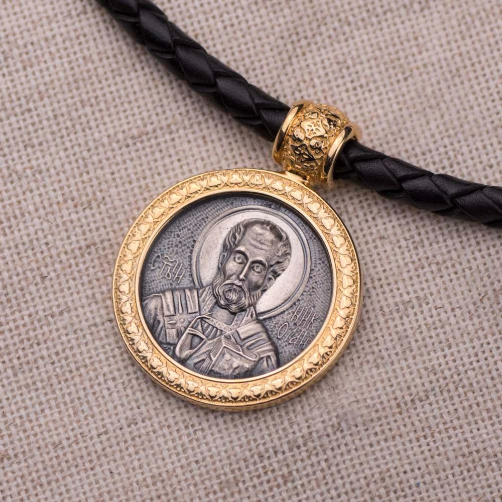 

Серебряная подвеска "Св. Николай" 131665 Оникс