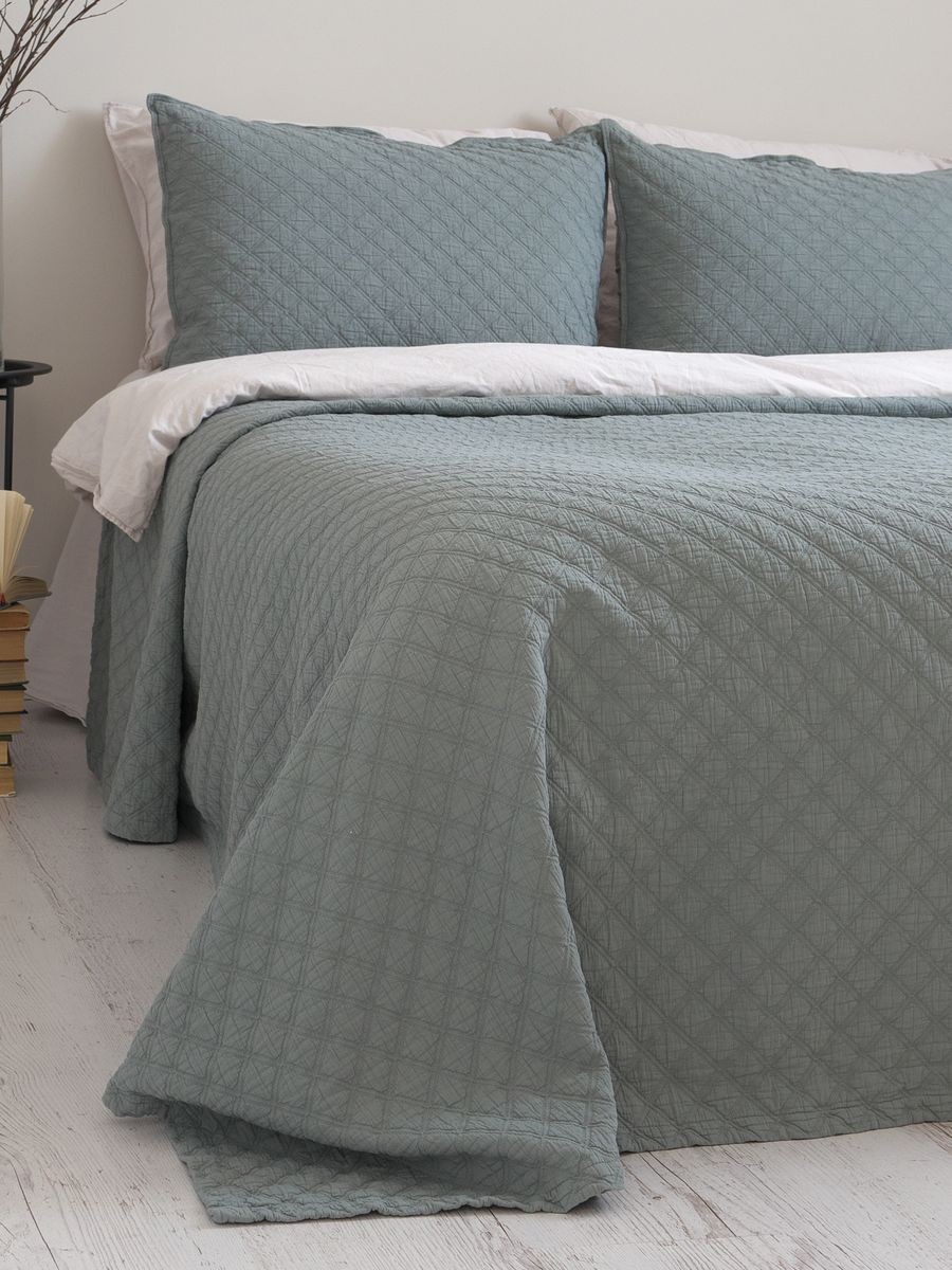 

Покрывало Limasso Cambridge 240x260 + 2 наволочки Natural Green