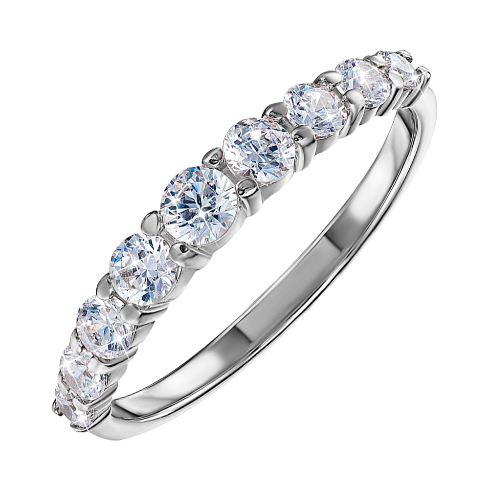 

Кольцо из белого золота с цирконием Swarovski 000122752 15 размера