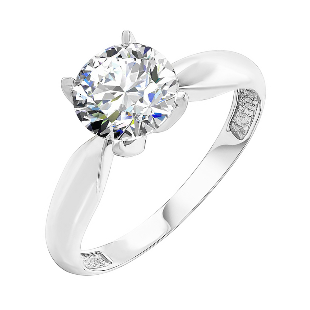 

Кольцо из белого золота с цирконием Swarovski 000036747 16 размера