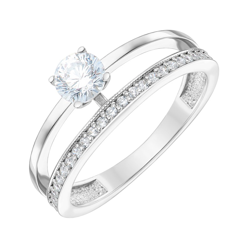 

Серебряное кольцо с фианитами 000149326 18.5 размера