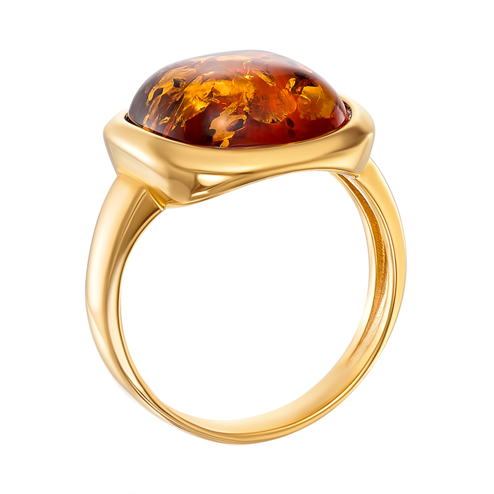 

Серебряное кольцо с янтарем и позолотой 000137656 17 размера