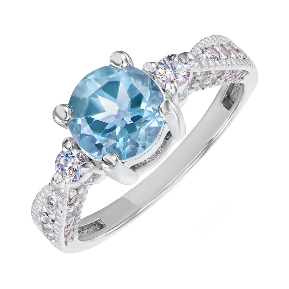 

Серебряное кольцо с топазом и фианитами 000149126 15.5 размера