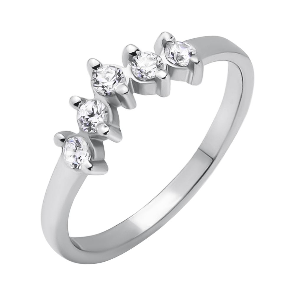 

Серебряное фаланговое кольцо с фианитами 000119116 15 размера