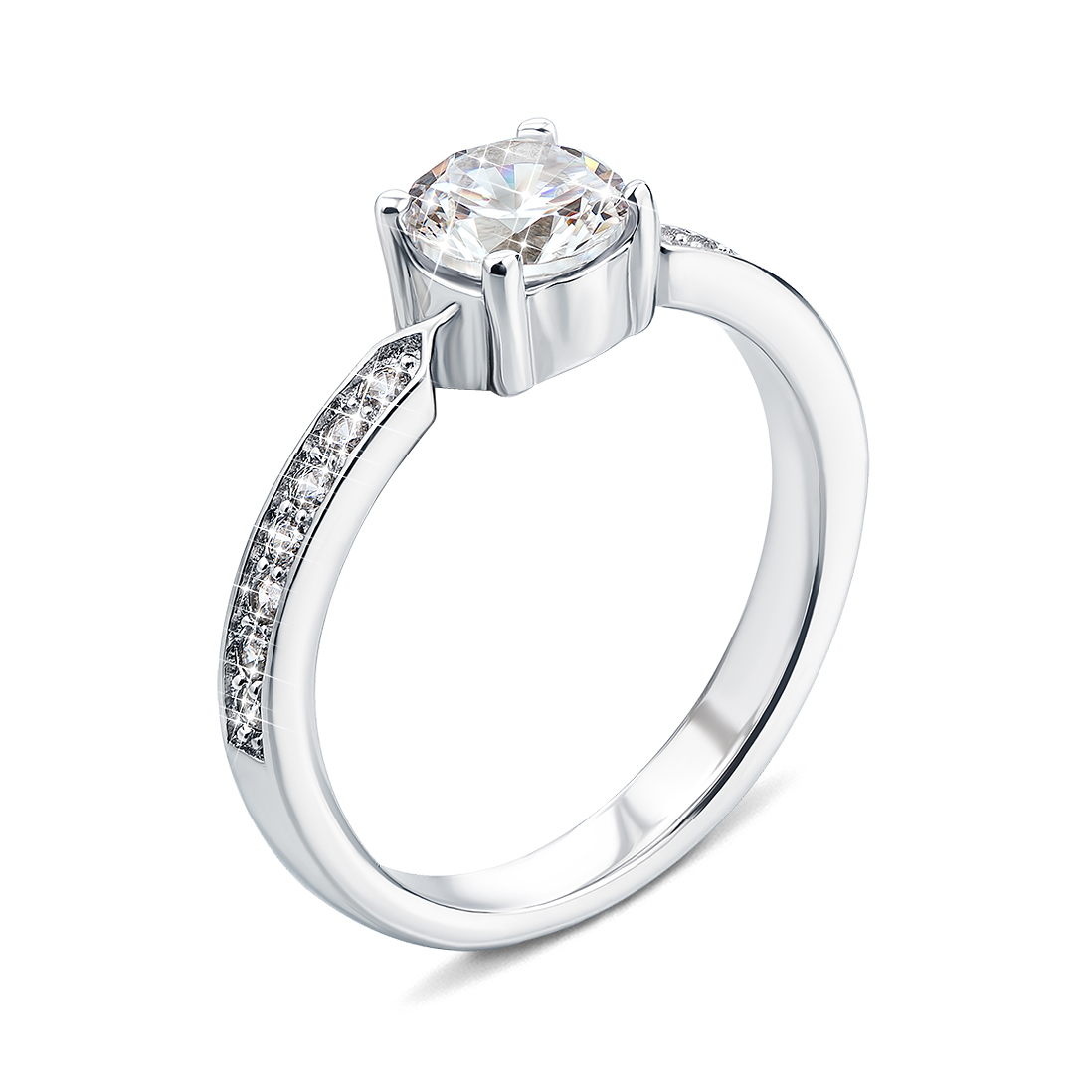 

Серебряное кольцо с фианитами 000133667 16.5 размера