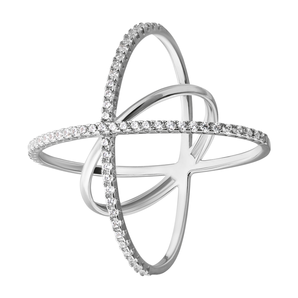 

Серебряное кольцо Гвендолайн с фианитами 000048800 17.5 размера