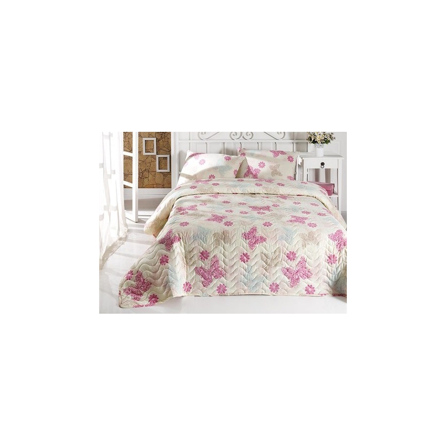 

Покрывало стеганное с наволочками Eponj Home Popillon крем 200*220 (7101)