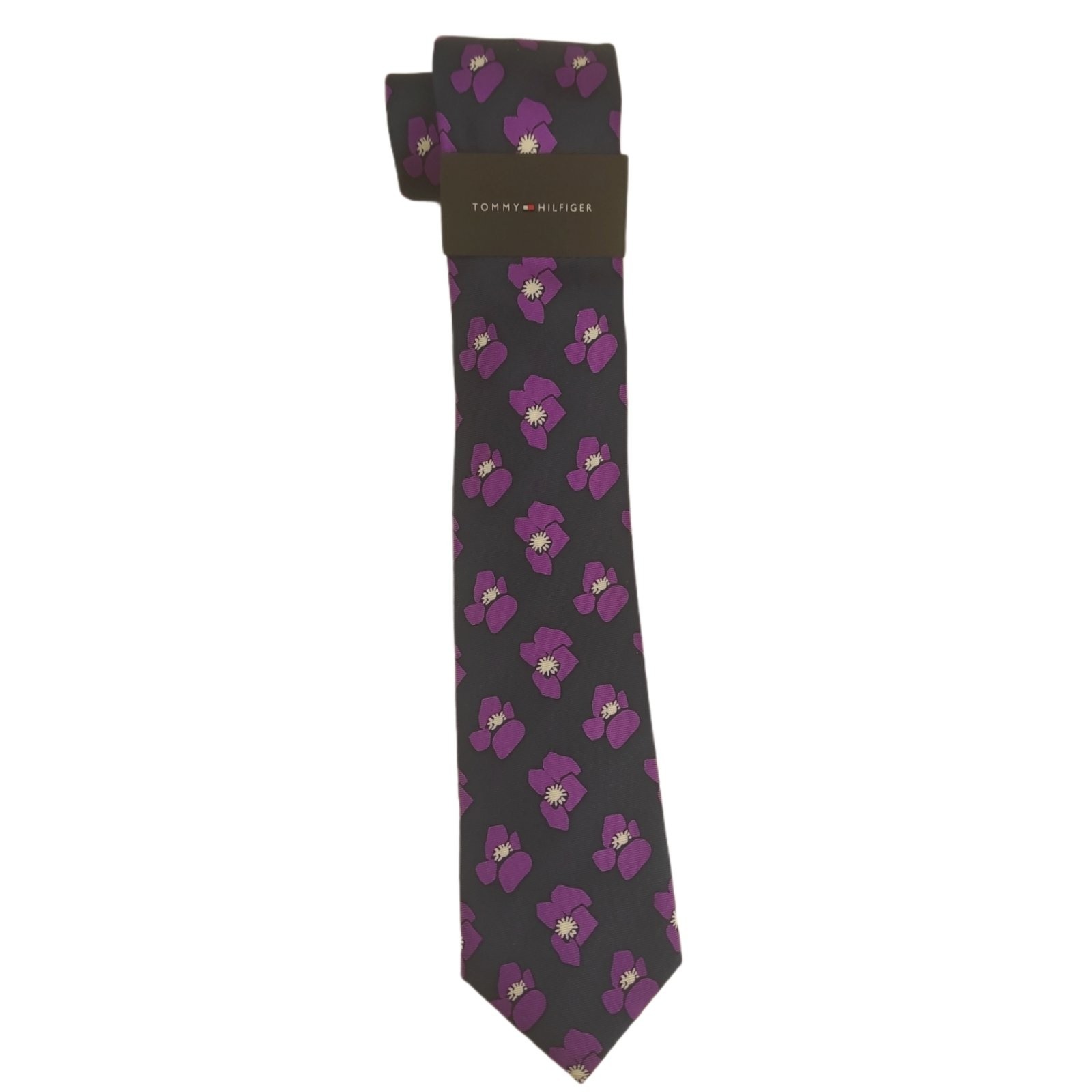 

Мужской галстук Tommy Hilfiger, с цветочным принтом,фиолетовый, S23498