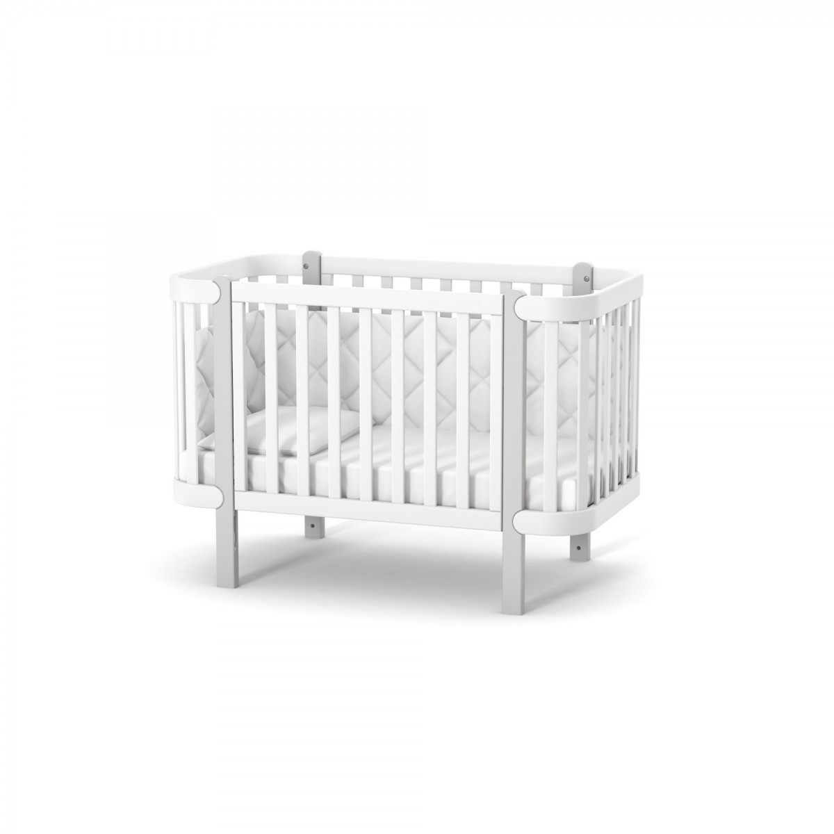 

Детская кроватка из натурального дерева Монако ЛД5 белый с серым Верес (без матраса)