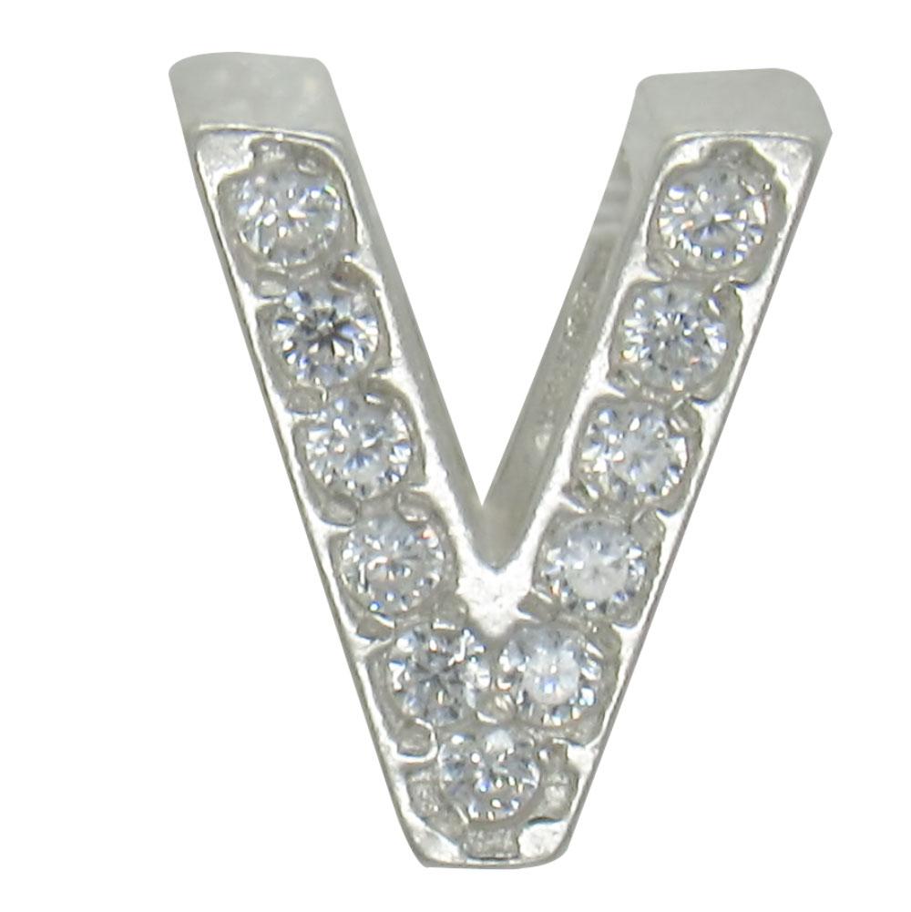 

Серебряная буква на цепочку "V"