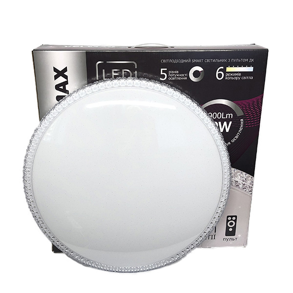 

LED Светильник На Потолок VELMAX V-CL-Crystal, 40W, Smart, 3200Lm, 3000К-6500К, Пульт ДУ (4658)