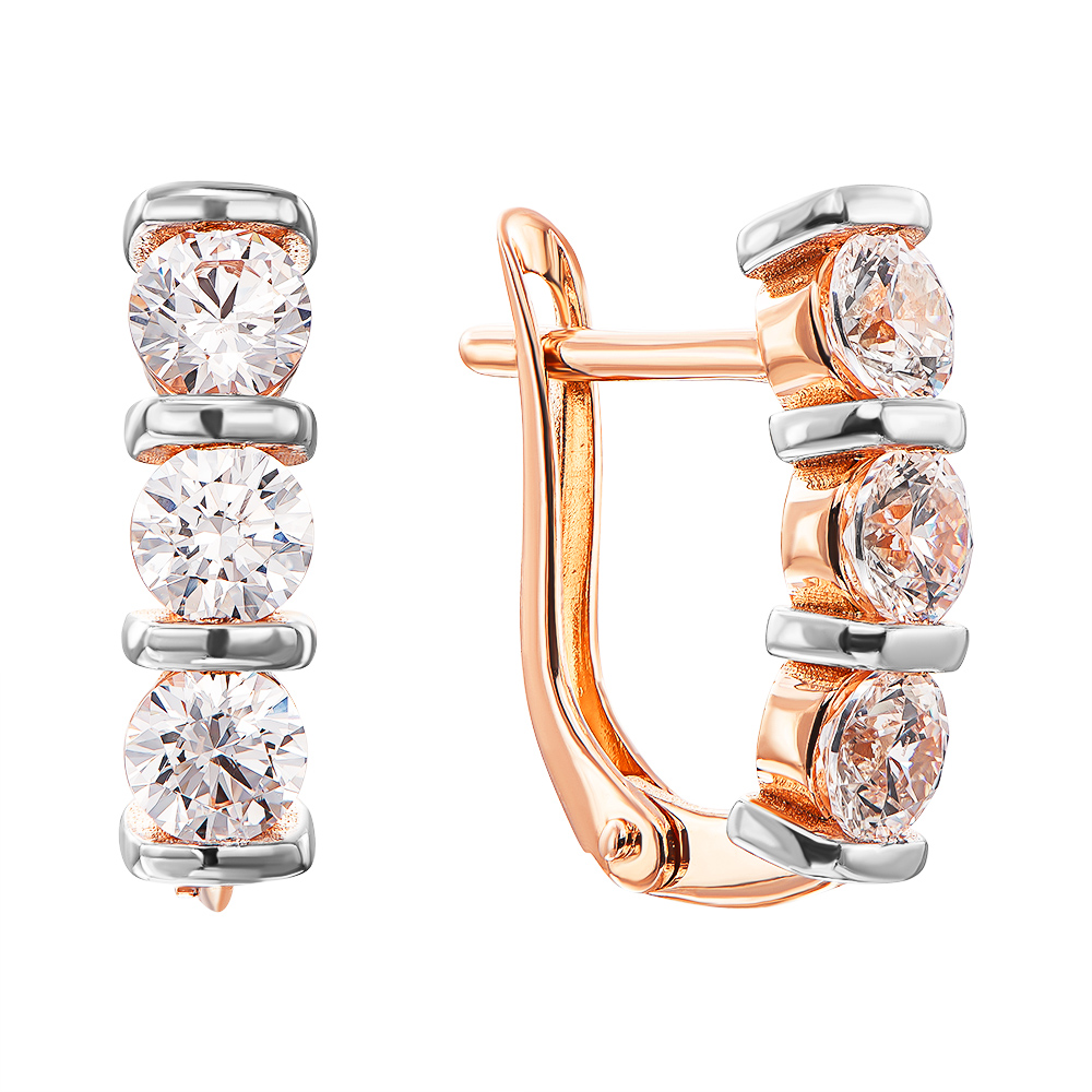 

Золотые серьги в комбинированном цвете с фианитами S Zirconia 000137773