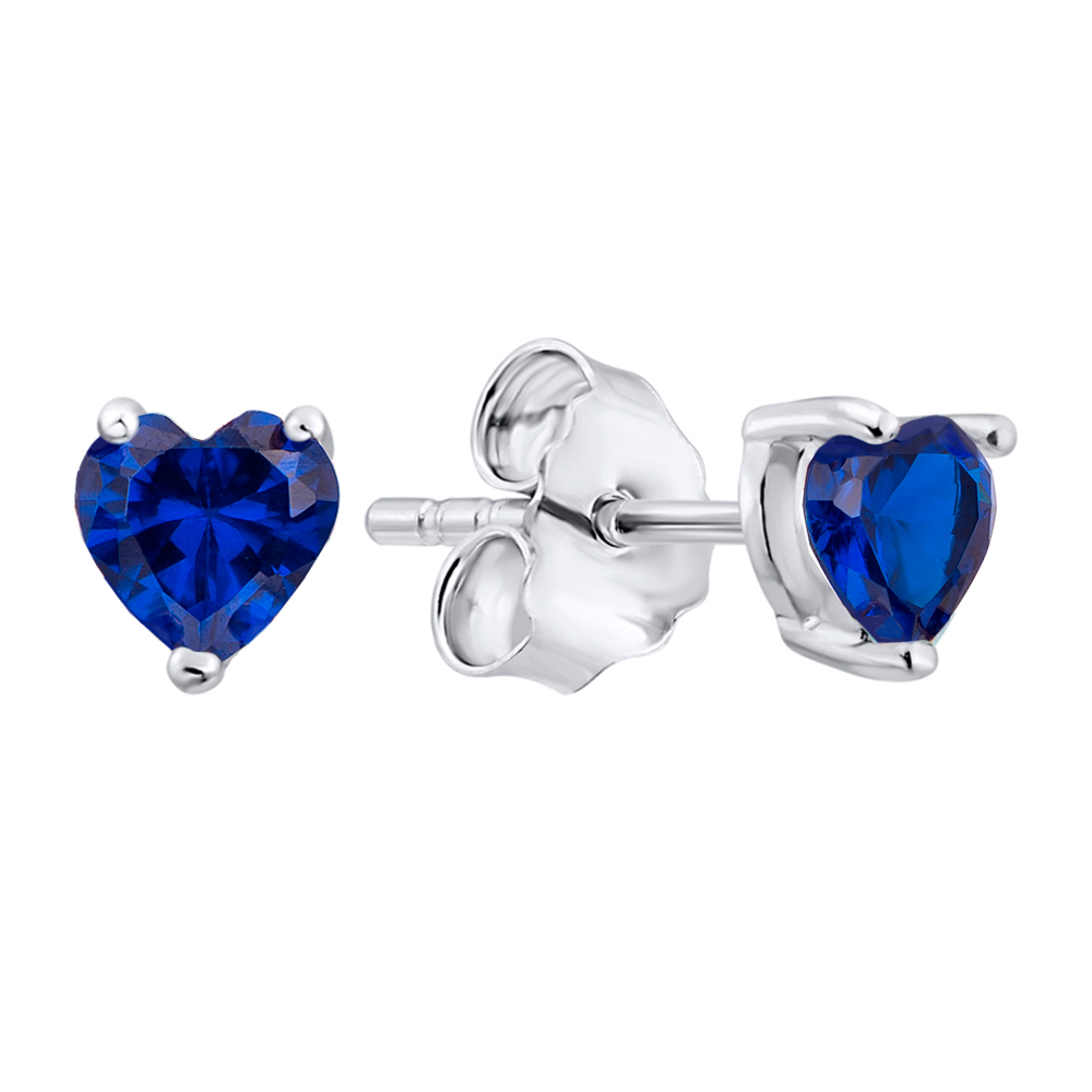 

Серебряные серьги-пуссеты с синими фианитами Swarovski 000103054