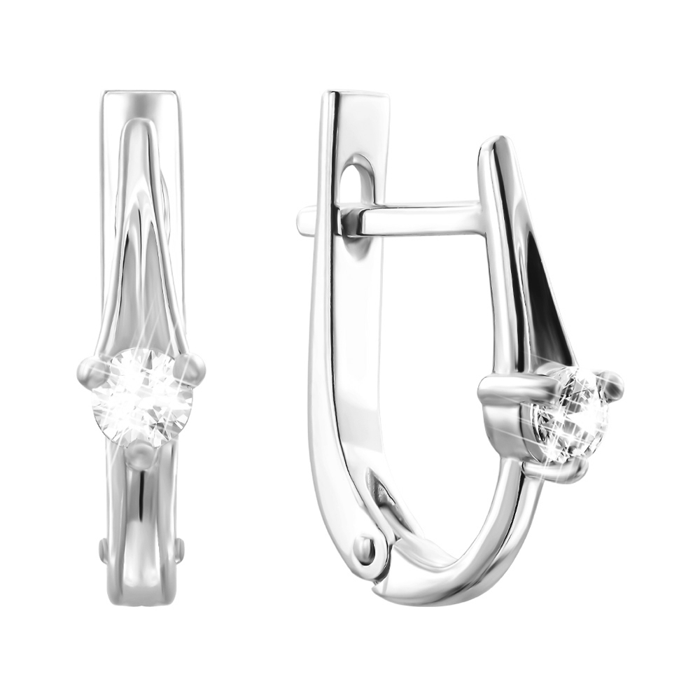 

Серьги в белом золоте с цирконием Swarovski 000059329