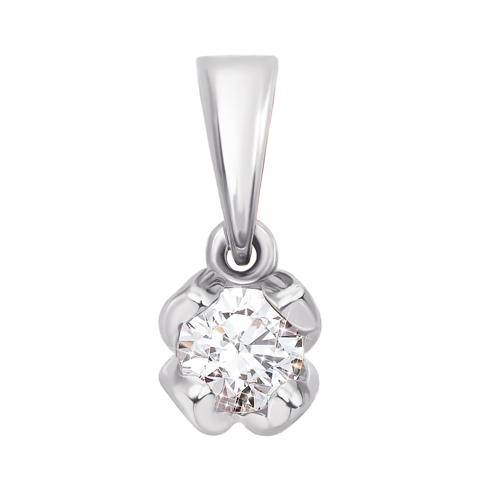 

Золотой кулон в белом цвете с кристаллом Swarovski 000130990