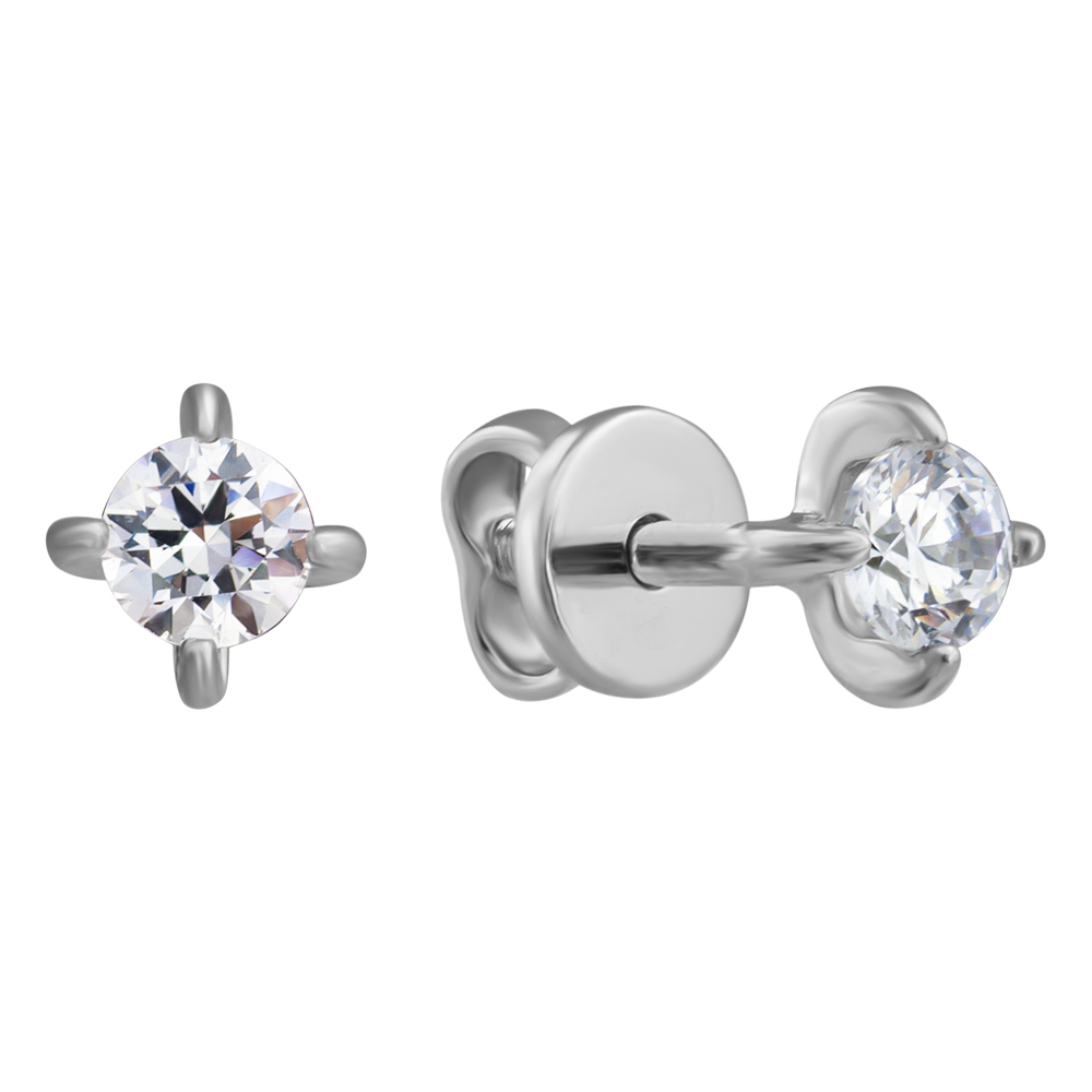 

Серьги-пуссеты в белом золоте с цирконием Swarovski 000064222