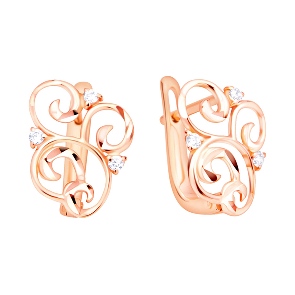 

Серьги из красного золота с фианитами 000129853