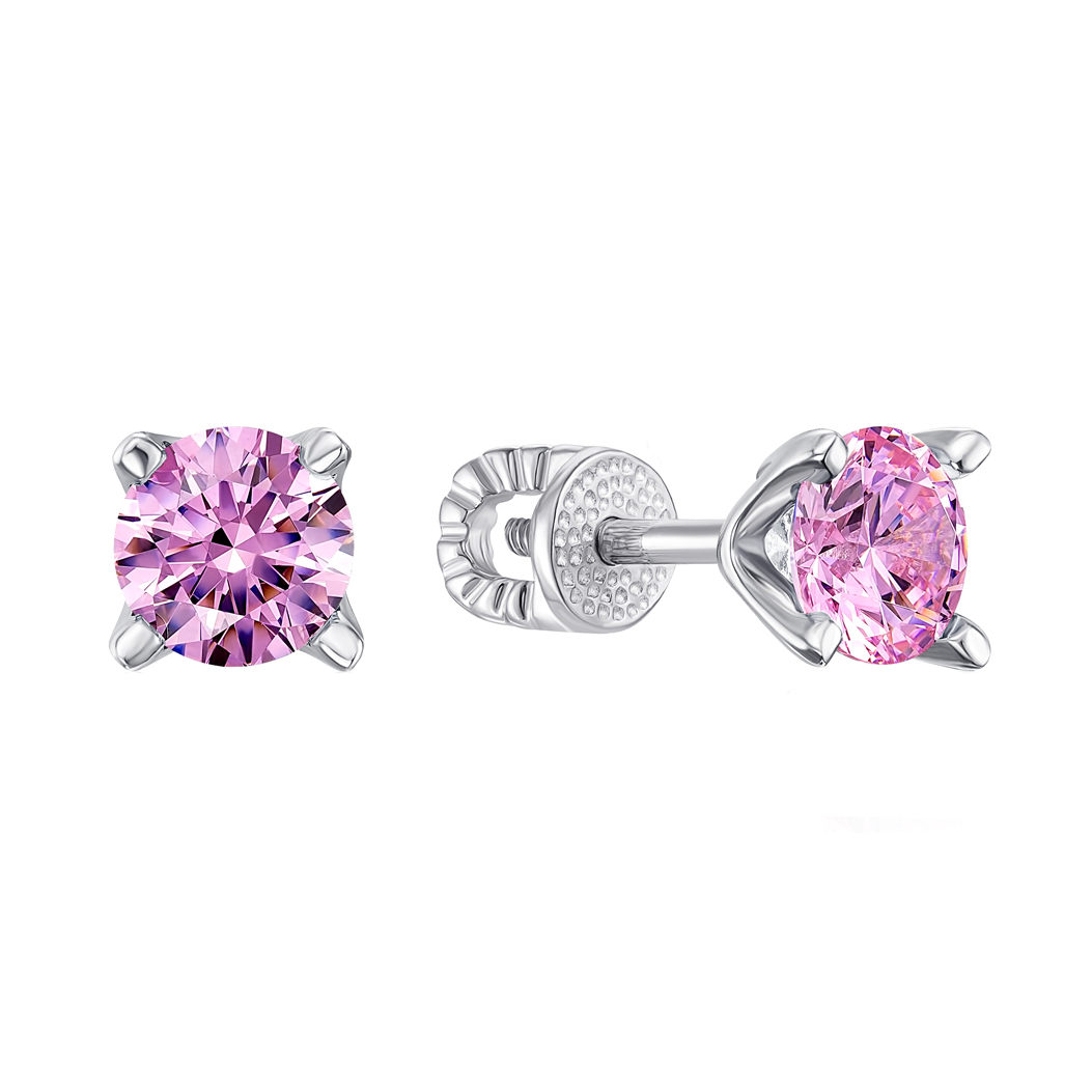 

Серьги-пуссеты с розовыми кристаллами Swarovski 000133778
