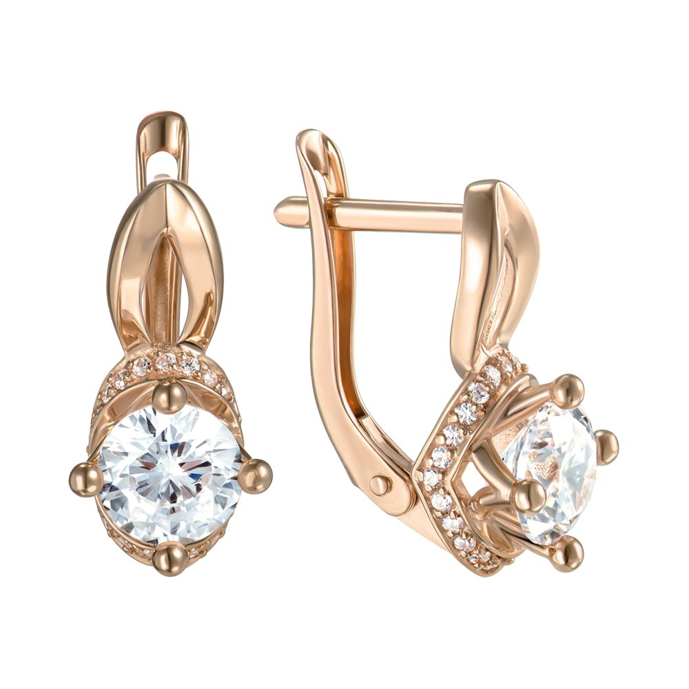 

Серьги из красного золота с фианитами 000149361
