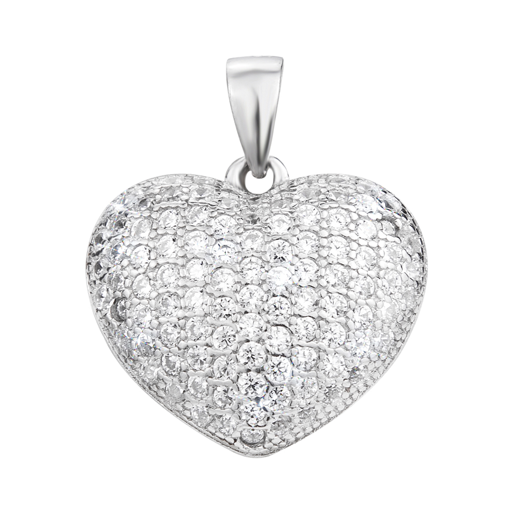 

Серебряный кулон-сердце с фианитами 000103126