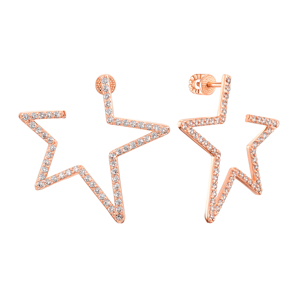 

Серьги из красного золота с цирконием 000139567