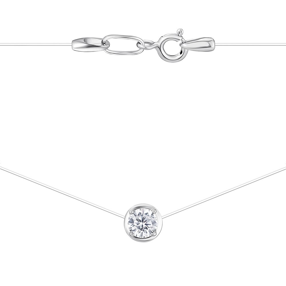 

Cеребряное колье на леске с фианитом Swarovski 000149230 38 размера