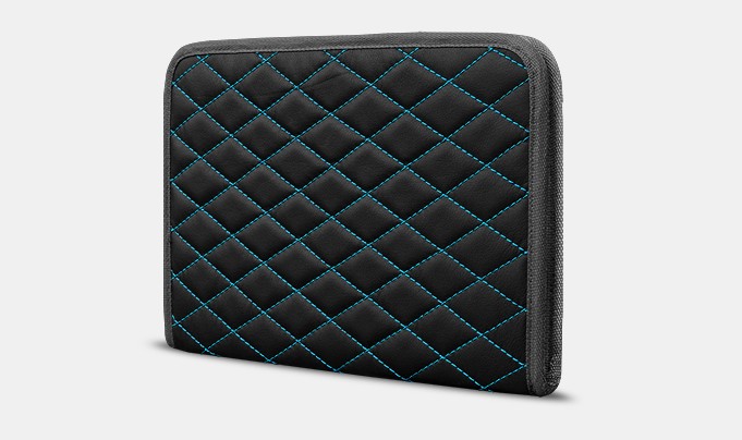 

Органайзер для документов А4 от Carbag Черный с бирюзовой строчкой и серой окантовкой