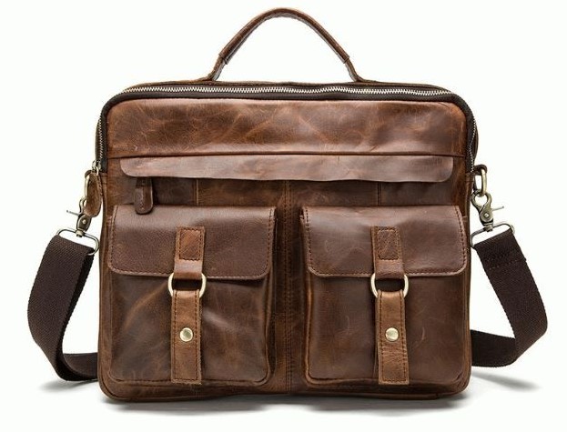 

Сумка кожаная мужская Buffalo Bags 35х30х9 см Коричневый